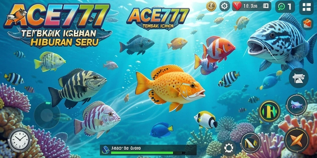 Screenshot gameplay ACE777 menampilkan aksi seru Tembak Ikan.