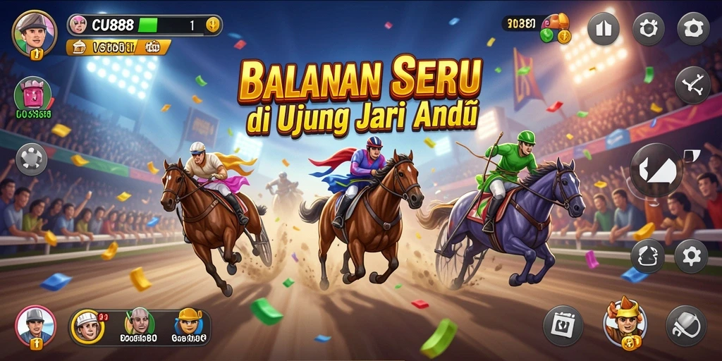 Tampilan gameplay CU888 dengan mobil balap yang penuh aksi.
