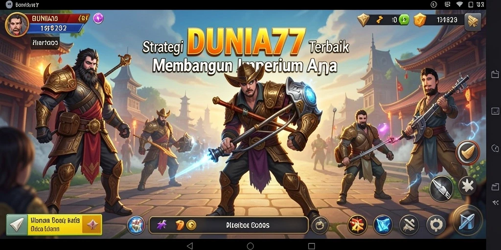 Screenshot DUNIA77 menunjukkan pemain membangun dan menghancurkan dalam pertempuran strategi.