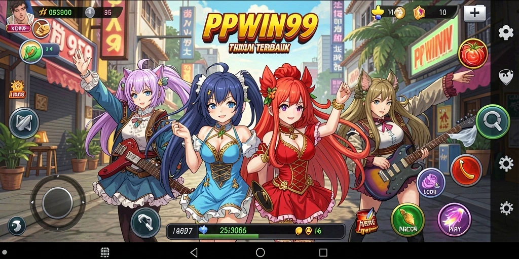 Screenshot utama PPWIN99 menampilkan aksi seru dengan karakter anime yang hidup.