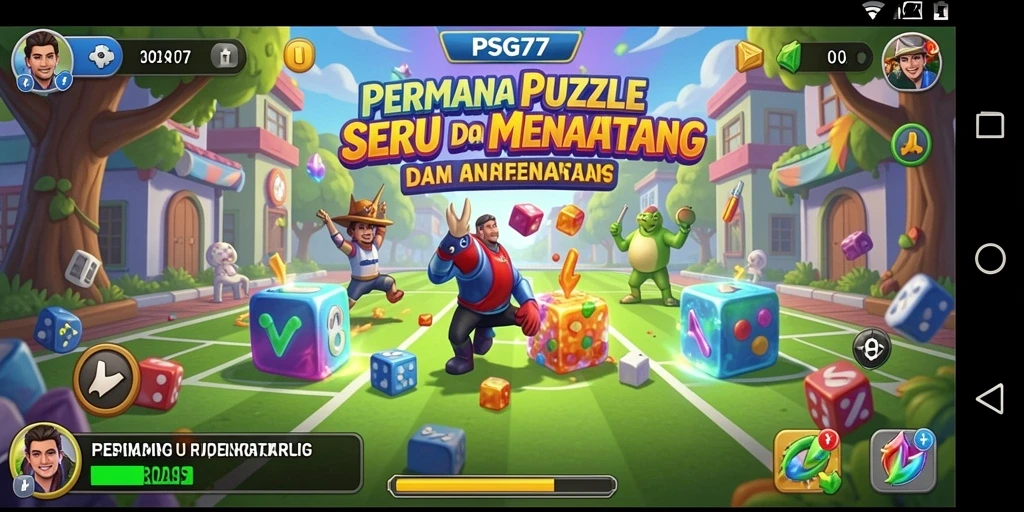 Screenshot utama PSG77 menampilkan gameplay Puzzle yang menarik.