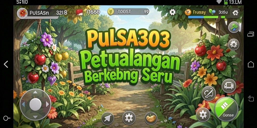 Screenshot menampilkan pemain sedang merawat tanaman di kebun.