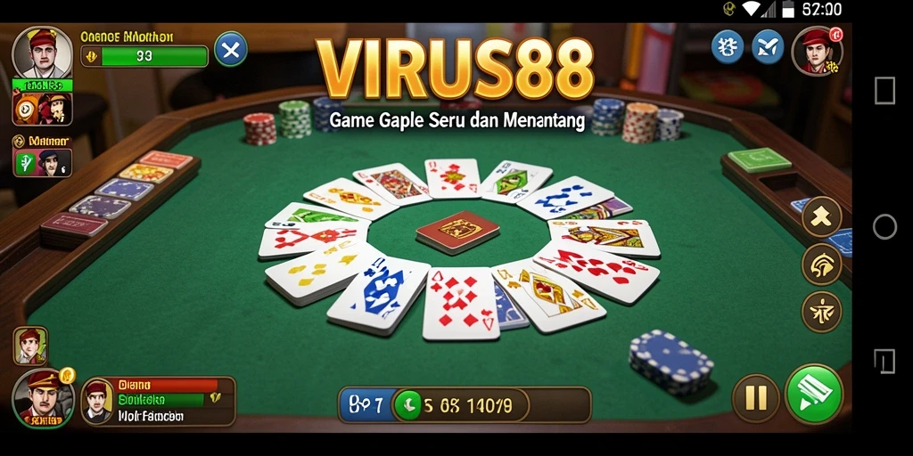 Screenshot VIRUS88 menampilkan gameplay Gaple yang menarik.